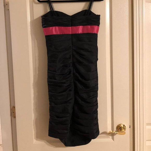 Jovani Black Cocktail Dress with Pink Bow - Picture 3 of 4